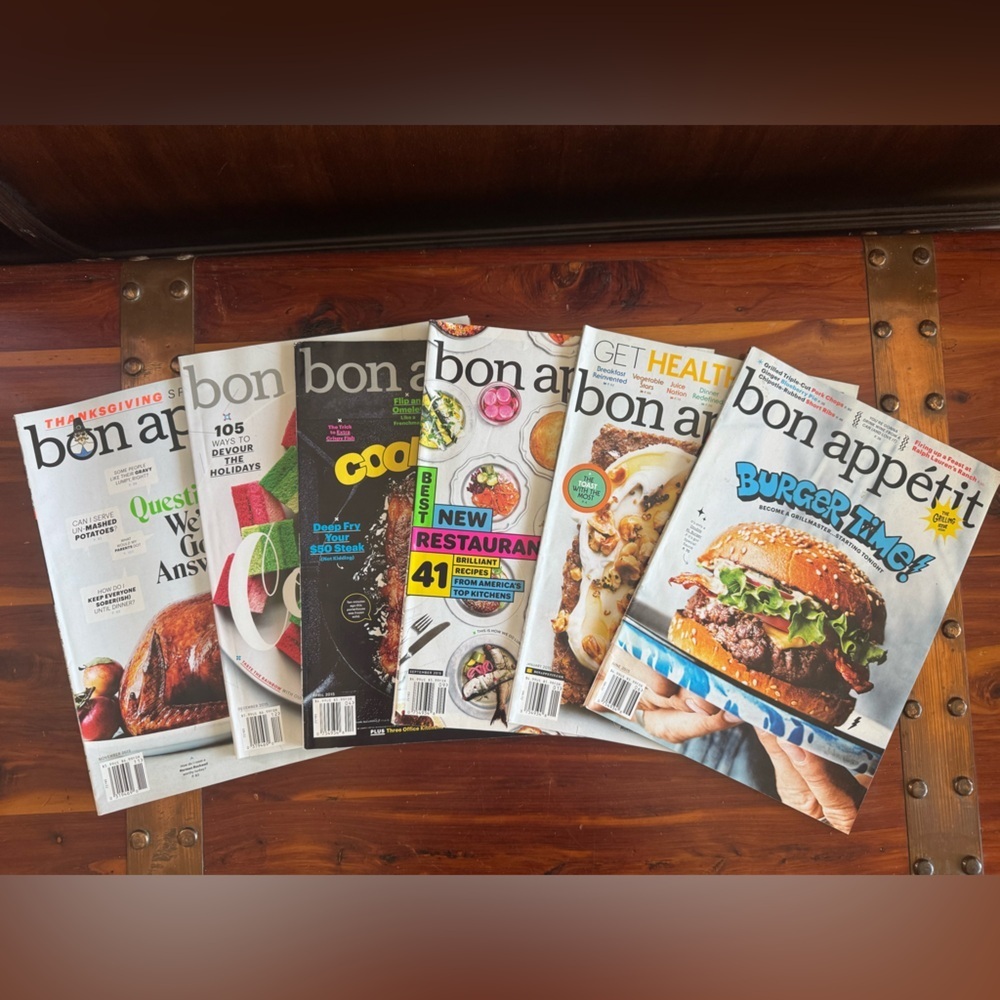 Lot of 6 Bon Appetit Cooking Magazine Back Issues 2015